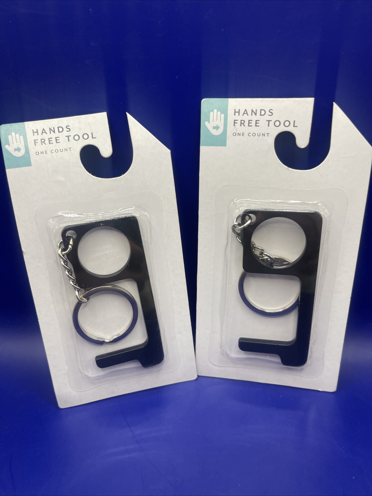 Door Opener $ Stylus Anti Microbial for Key Chain safety Zinc Alloy Black 2 Pls