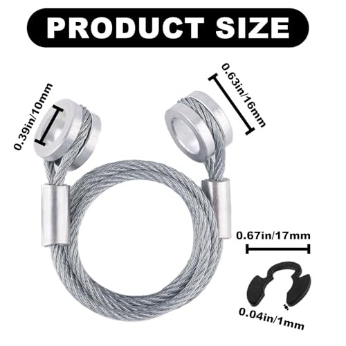 2pcs Hood Control Cable with 4pcs Circlips, Hood Release Latch Cable