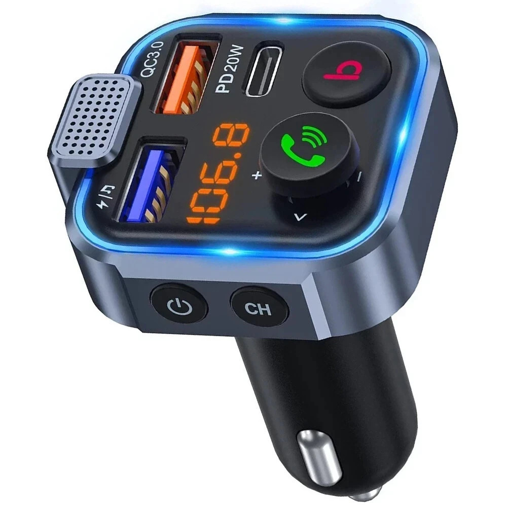 Bluetooth 5.0 Car Wireless FM Transmitter Adapter