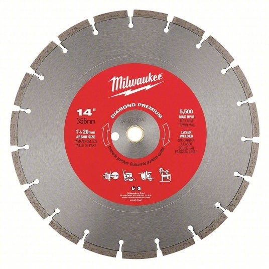 Milwaukee 49-93-7940 14 in Diamond Segmented Saw Blade