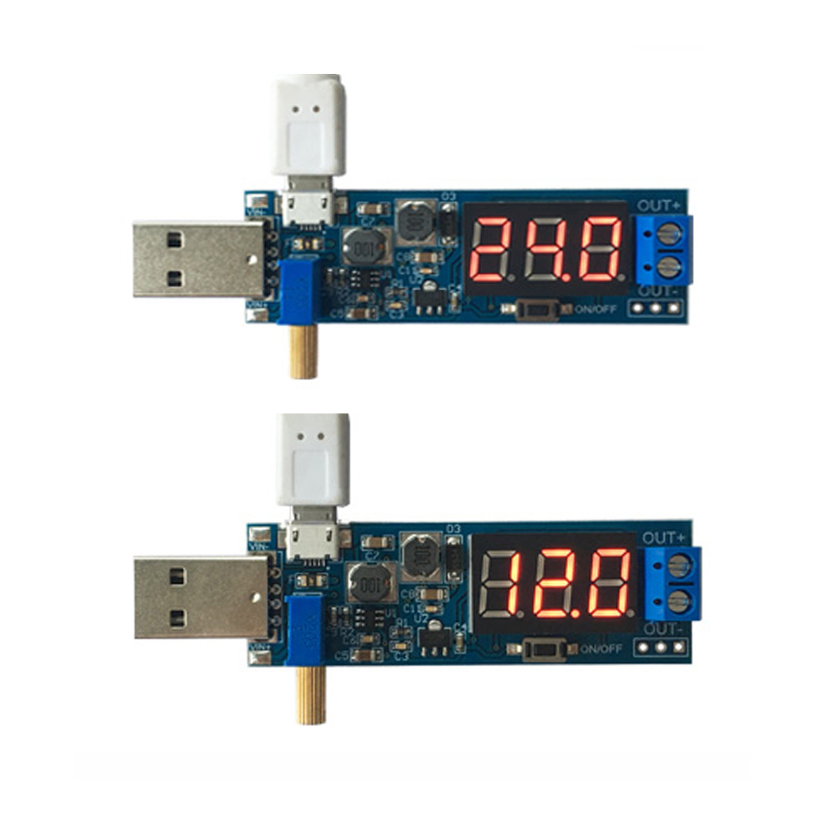 DC-DC 5V to 3.3V 9V 12V 24V USB Step UP/Down Adjustable Power Supply Module US