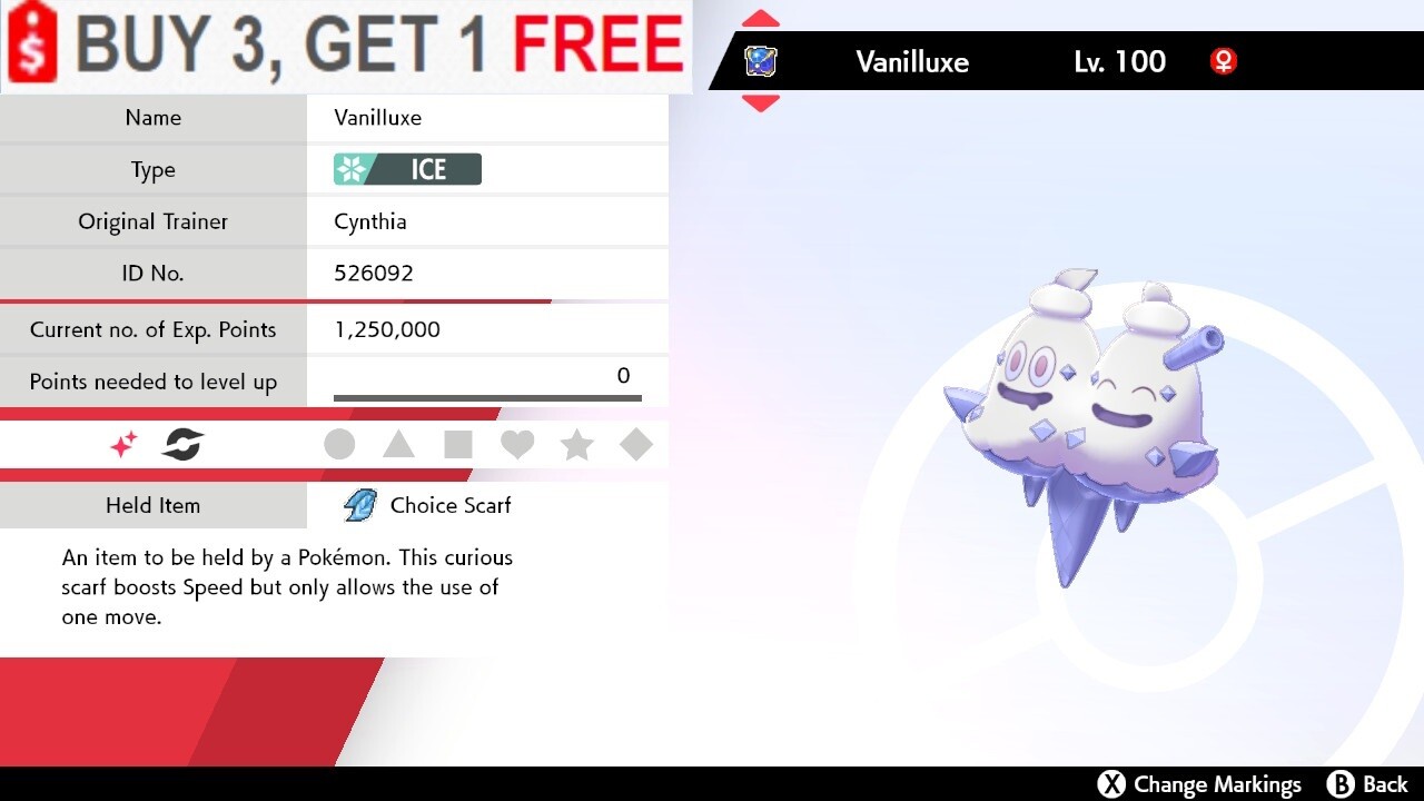 ✨Shiny Vanilluxe✨Pokemon Sword Shield 6IV Timid Choice Scarf 🚀Fast Delivery🚀