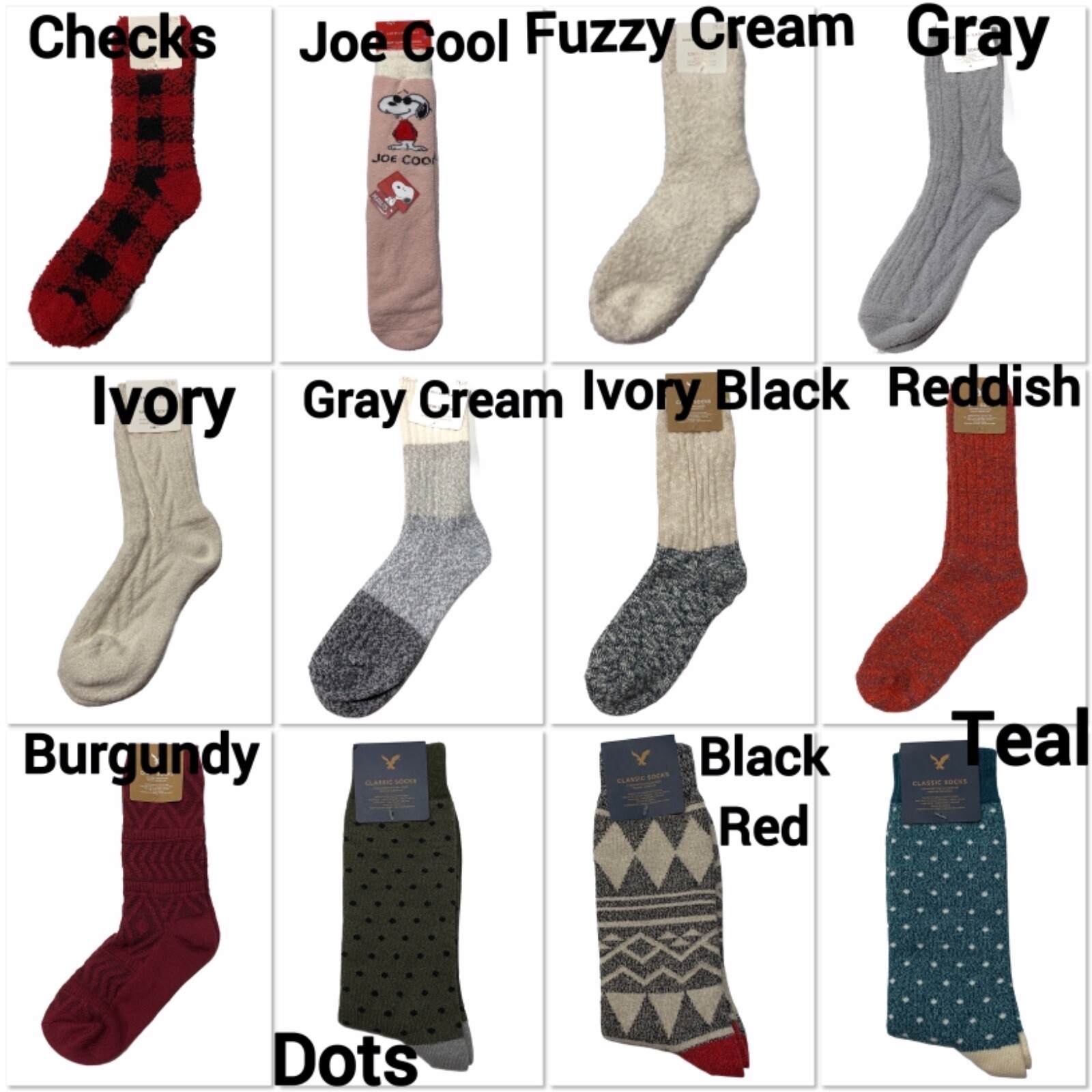 NWT AMERICAN EAGLE Crew Boot Sweat Slipper Socks Unisex