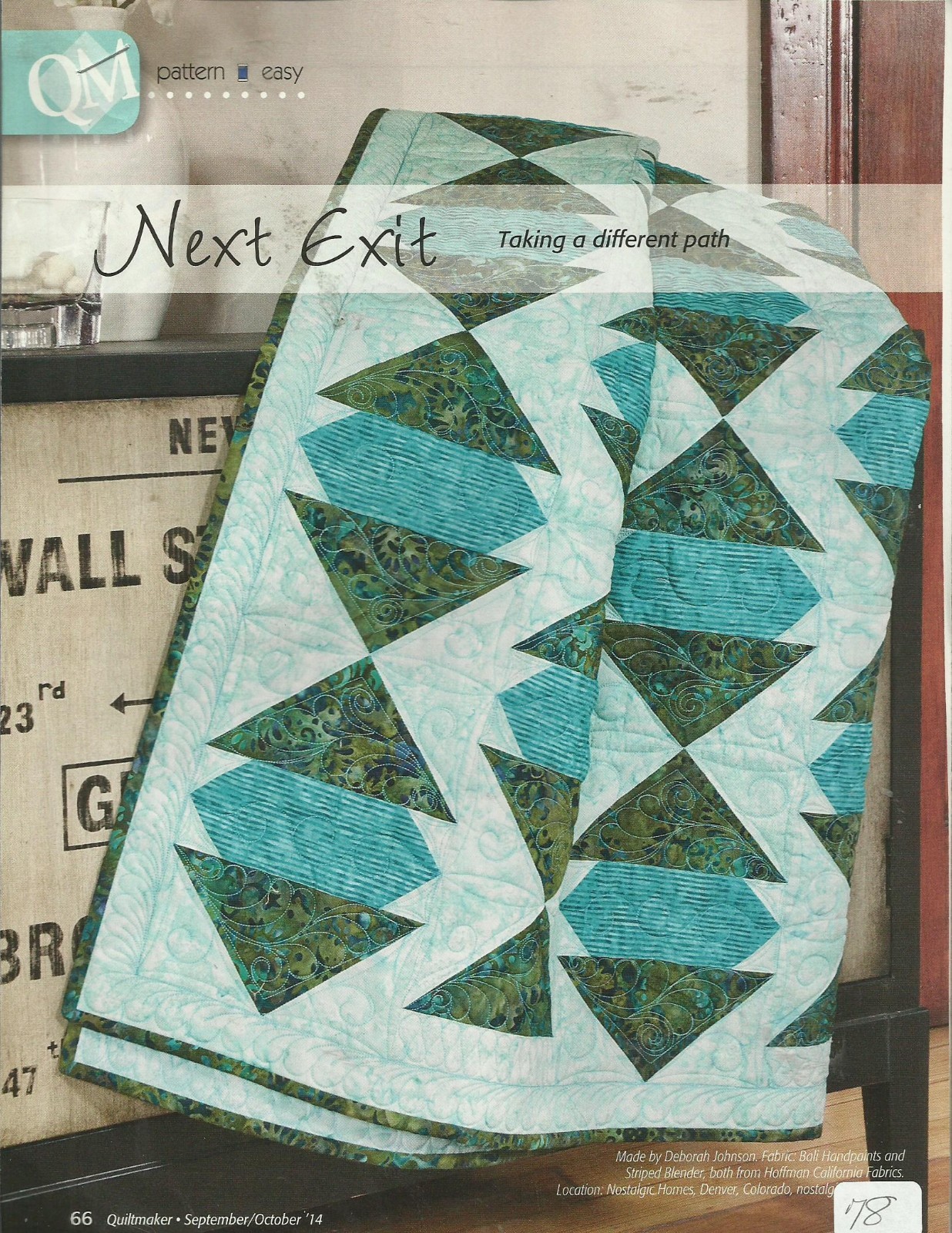 E0688 NEXT EXIT QUILT PATTERN/INSTRUCTIONS