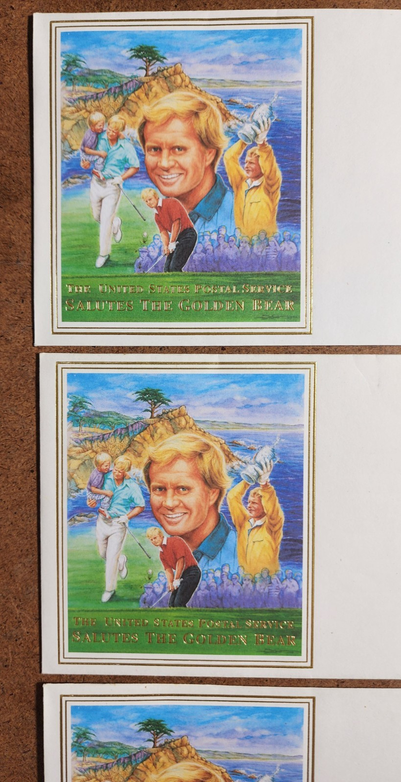 6 Pebble Beach 2000 U.S. Open 100th Anniversary Envelopes JACK NICKLAUS Limited