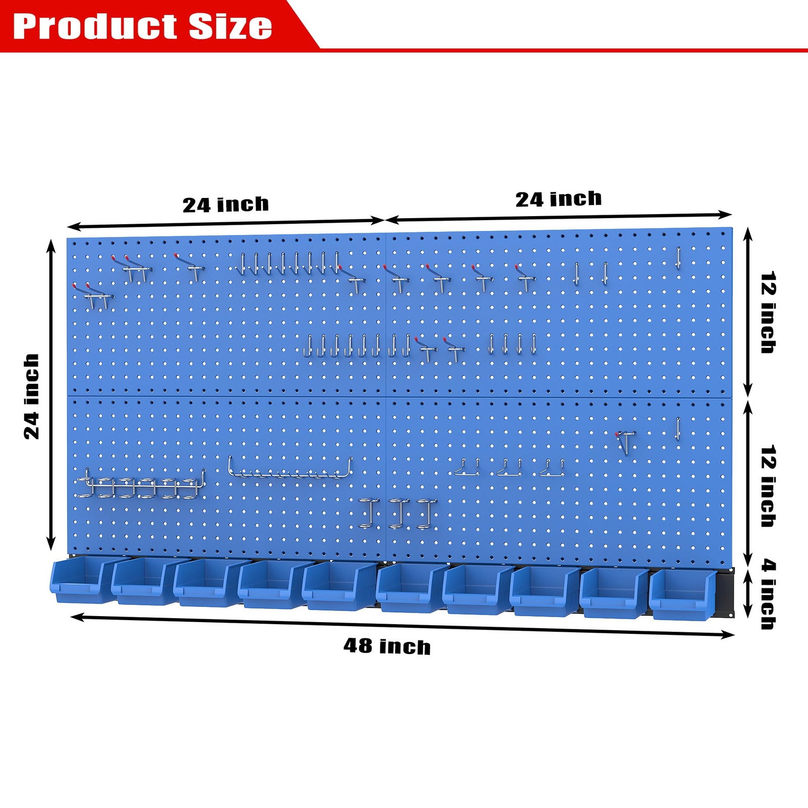Pegboard Wall Organizer Blue Metal Peg Board Panels Garage Storage System With H