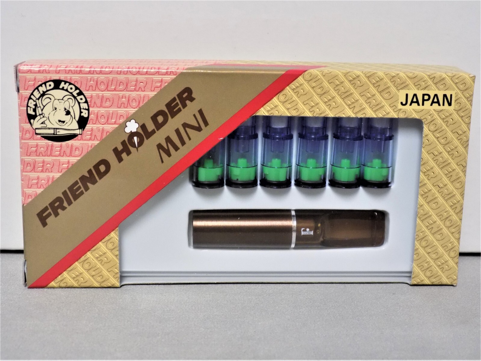 FRIEND CIGARETTE HOLDER MINI 310 BROWN BRONZE TAR NICOTINE DOUBLE FILTER SYSTEM
