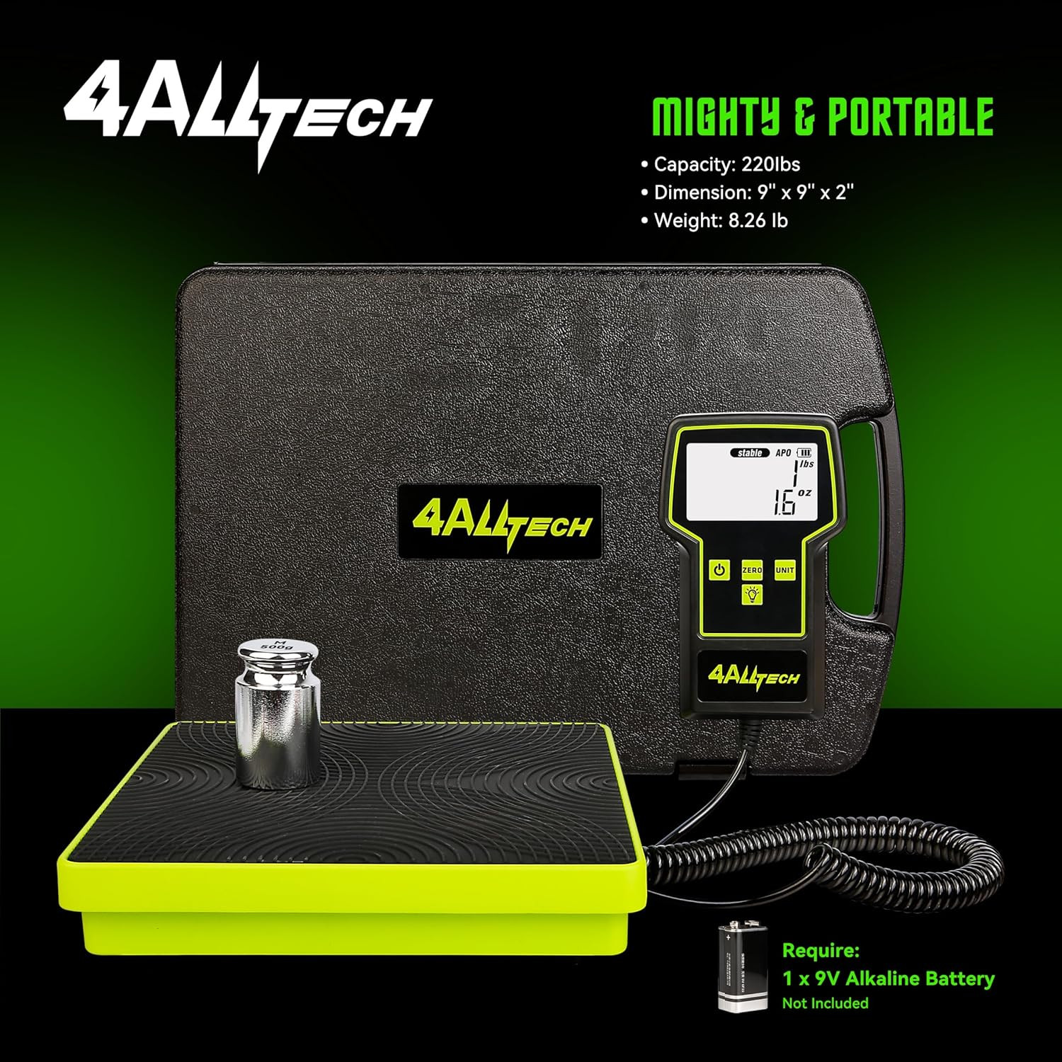 220LBS Electronic Refrigerant Charging Weight Scale High Precision Large Screen