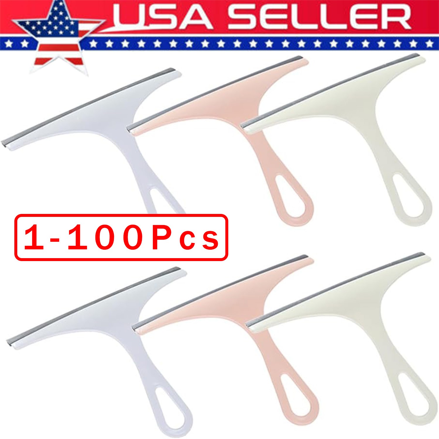 Glass Window Wiper Cleaner Squeegee Shower Screen Mirror Home Blade Brush Lot