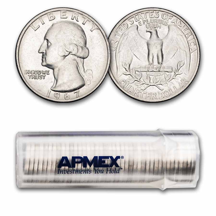 1967 Washington Quarter 40-Coin Roll BU