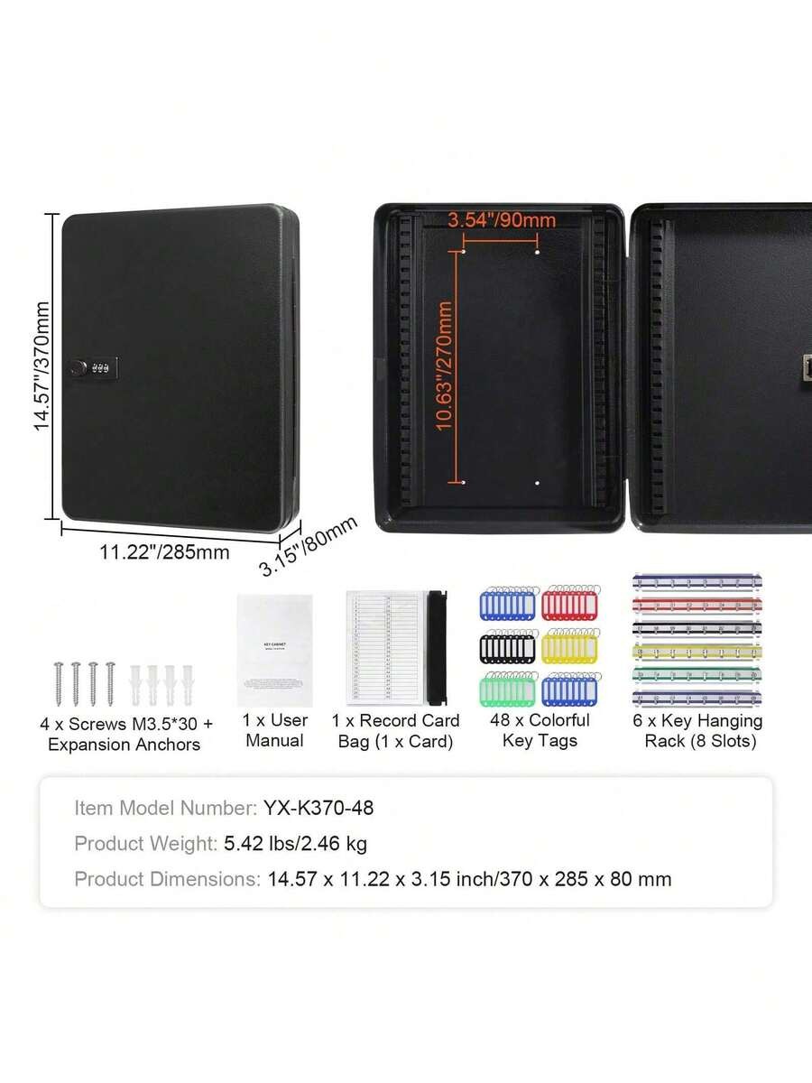 48 Key cabinetswith combination lock and key lock,digital security storage boxes