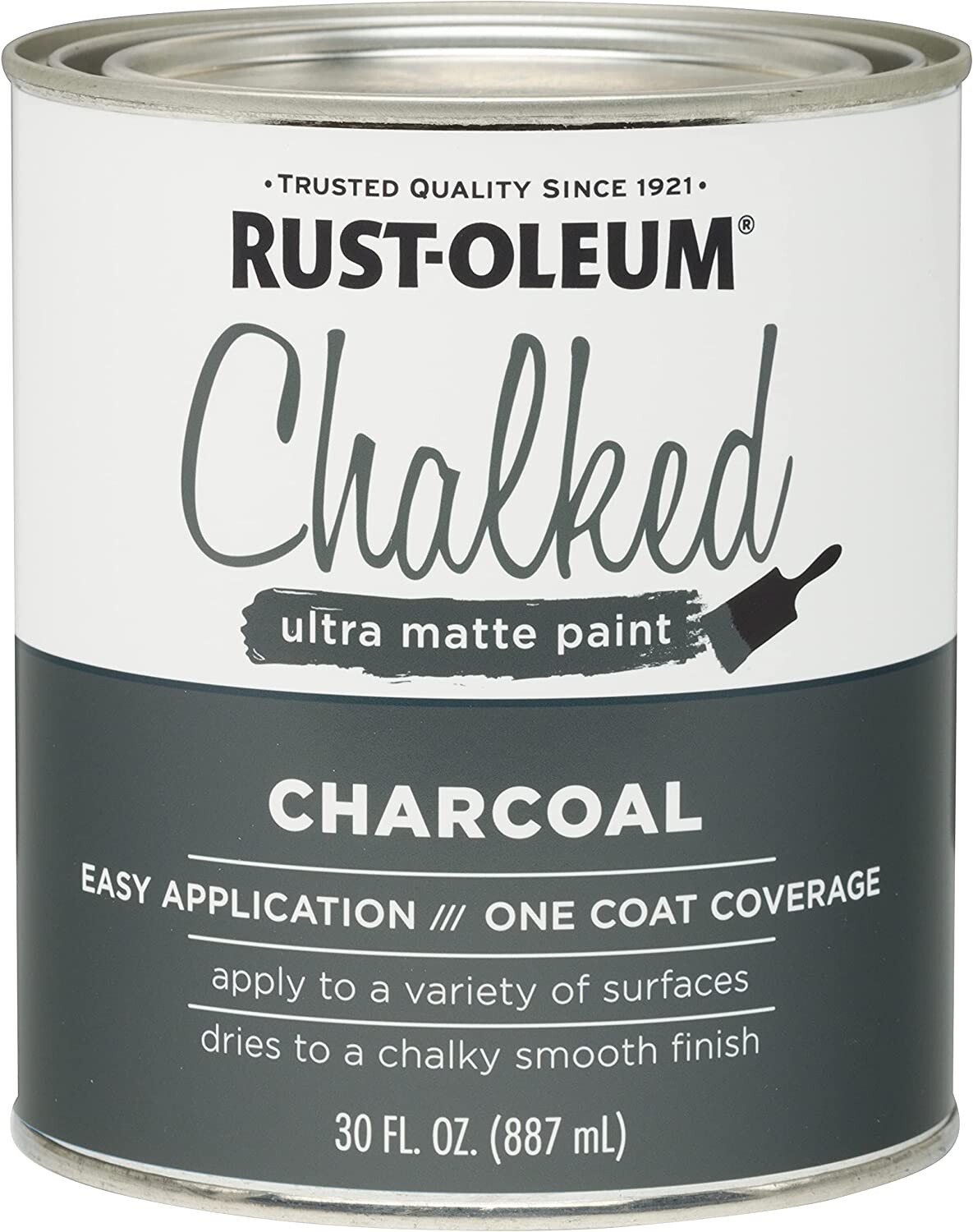 Rust-Oleum 285144 Ultra Matte Interior Chalked Paint 30 oz, Charcoal, 2 Pack