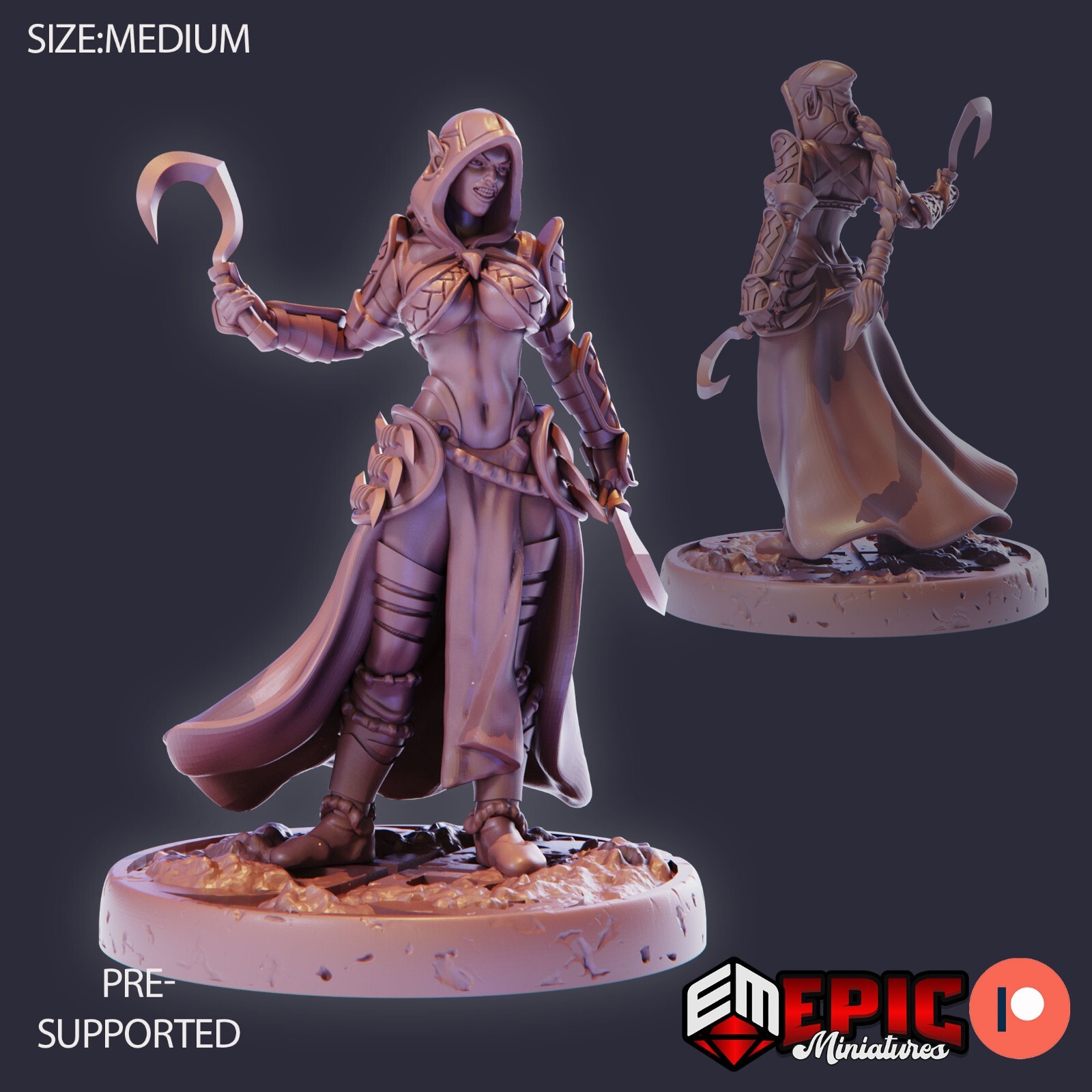 Dark Elf Rogue B | Epic Miniatures | Wargaming RPG 3D Printed Mini