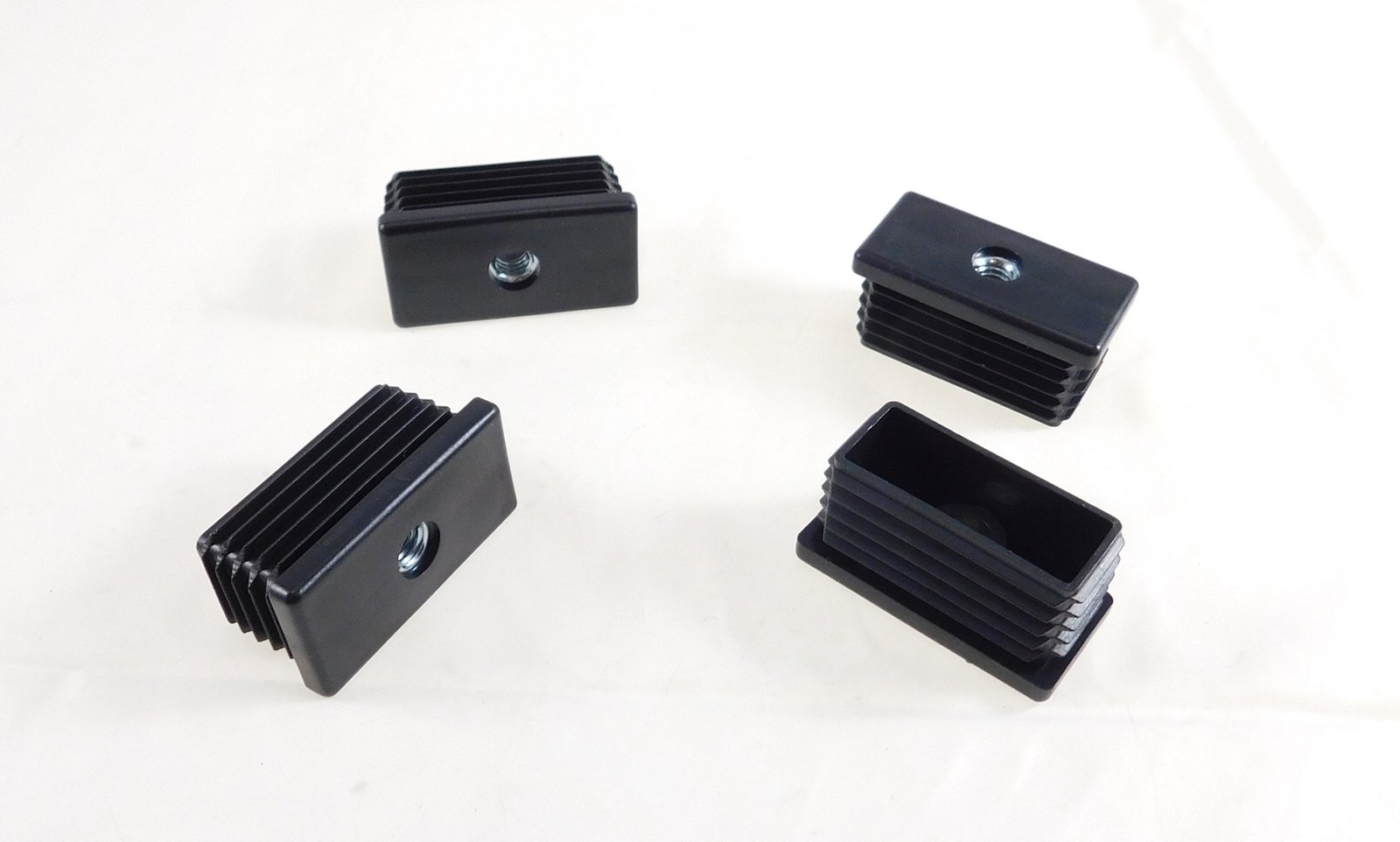 4 Pack Threaded 1" x 2"(OD) Rectangular Plastic Tubing Insert 5/16-18 Threads
