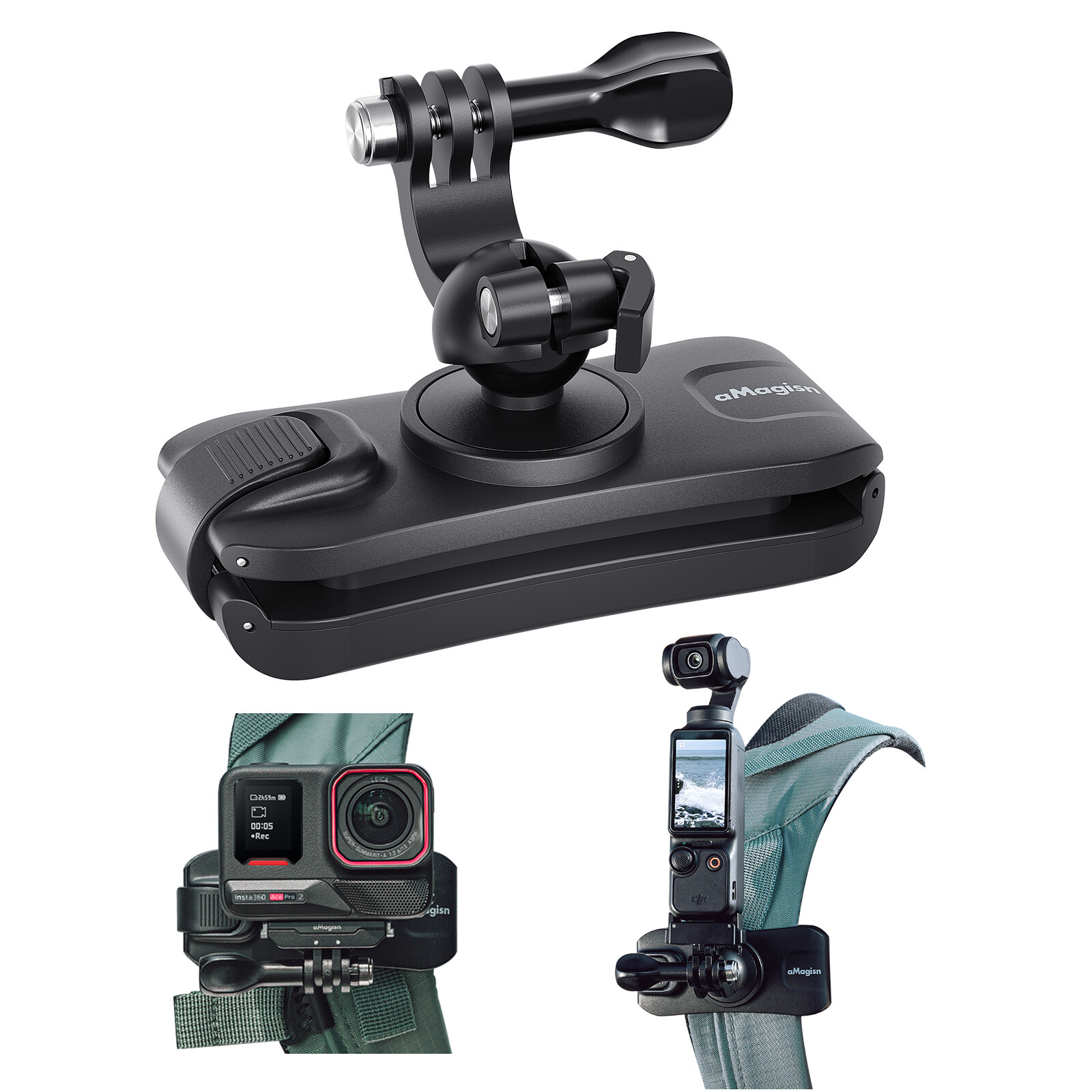 Camera Fixed Backpack Clip Quick Release For Insta360 X2/X3/X4/GO 3/ACE/ACE Pro
