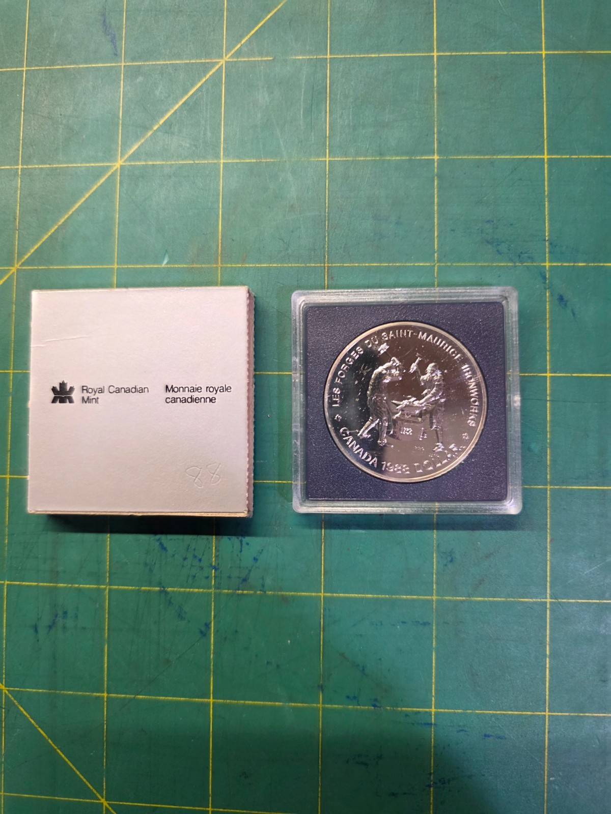 1988 ROYAL CANADIAN MINT MAURICE IRONWORK RIVER  SILVER DOLLAR PERFECT CONDITION