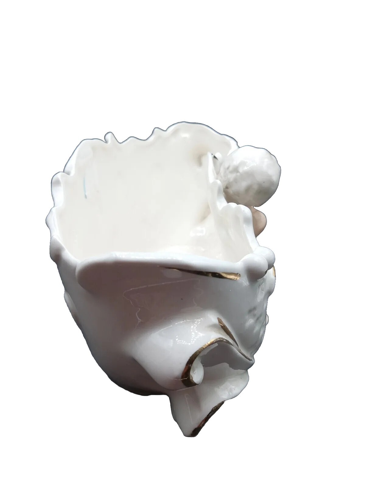 PORCELAIN CHERUB PLANTER 9 TALL 4 HIGH