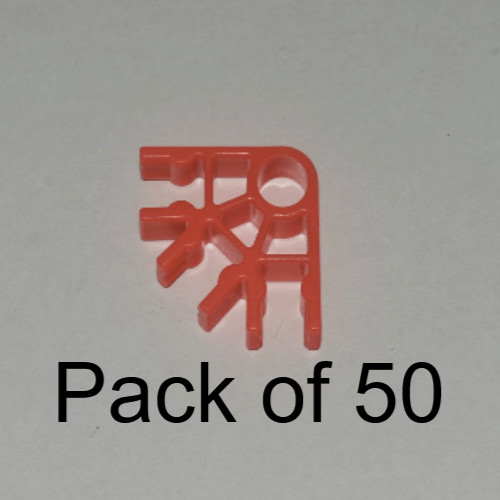 (50) K'nex Bright Neon Red 3 Position Connectors - KNEX Standard  Pieces Parts