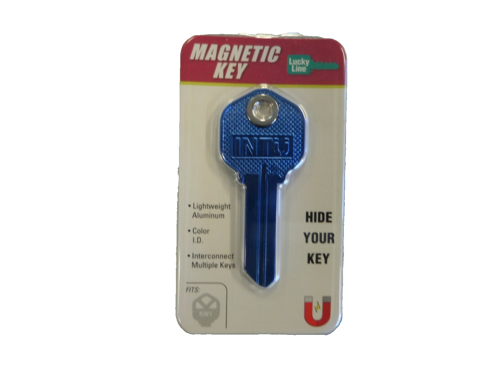 MAGNETIC BLUE KWIKSET KW1 HOUSE KEY LUCKY LINE 15530