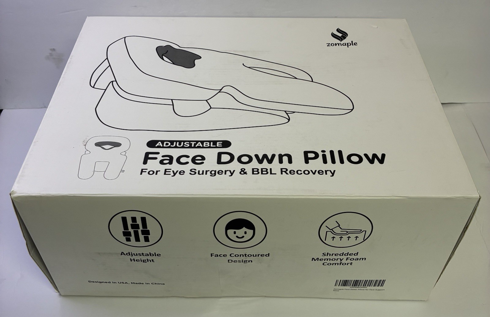Face Down Pillow Prone Pillow Memory Foam Adjustable Height Post Op Recovery NEW