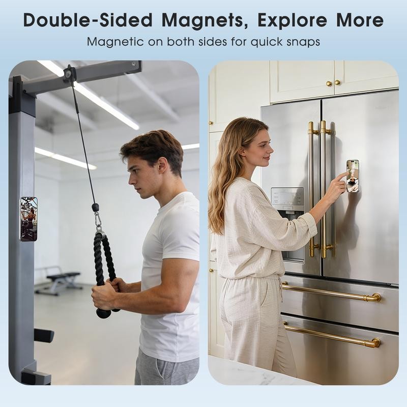 Portable Double-Sided Magnetic Phone Stand Adjustable & Compatible with iPhone