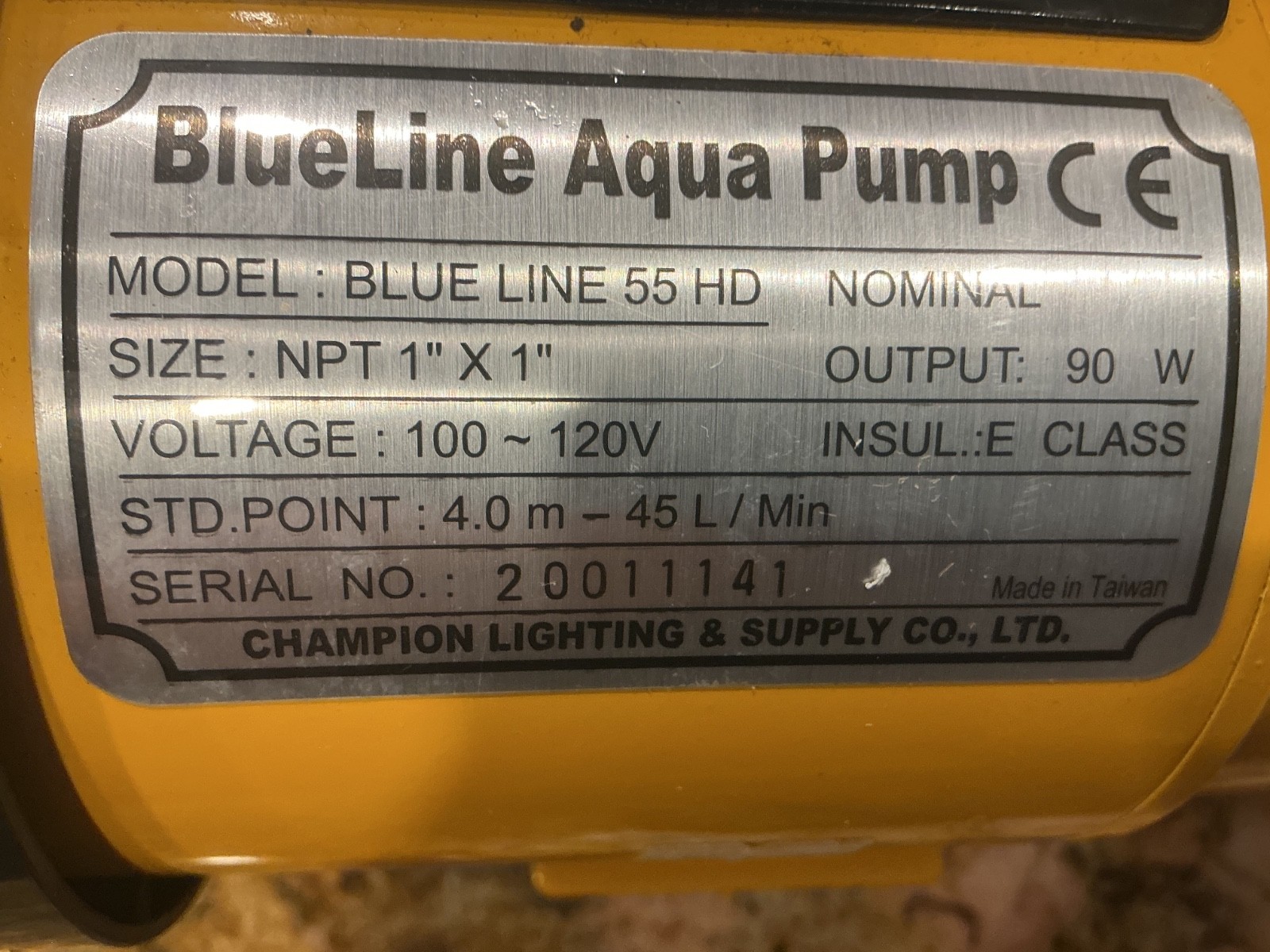 BlueLine 55 HD External Water Pump 1100gph 28' max head