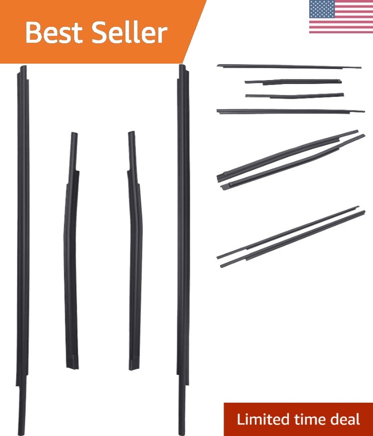 All-Weather 4-Piece Window Molding Kit for Toyota Tundra Double Cab 2007-2018