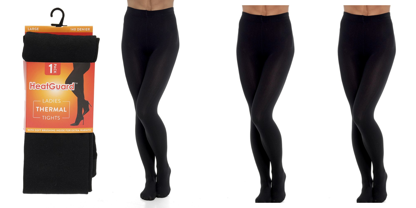 Ladies 140 Denier Thermal Fleece Lined 0.5 Tog Warm Winter Tights  Black 3 Packs