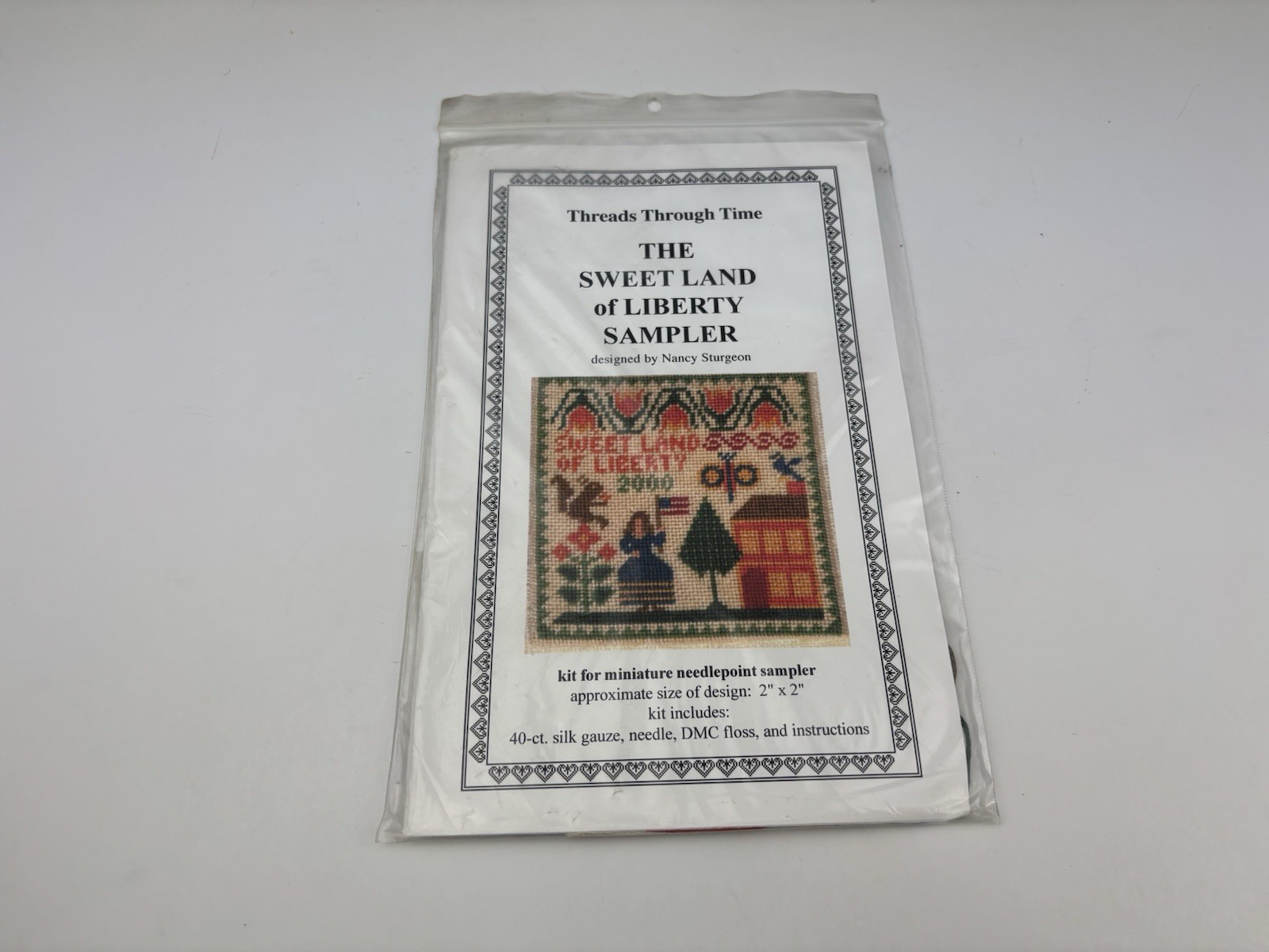 Thread Through Time The Sweet Land Of Liberty Sampler Needlepoint Pattern Kit 6S