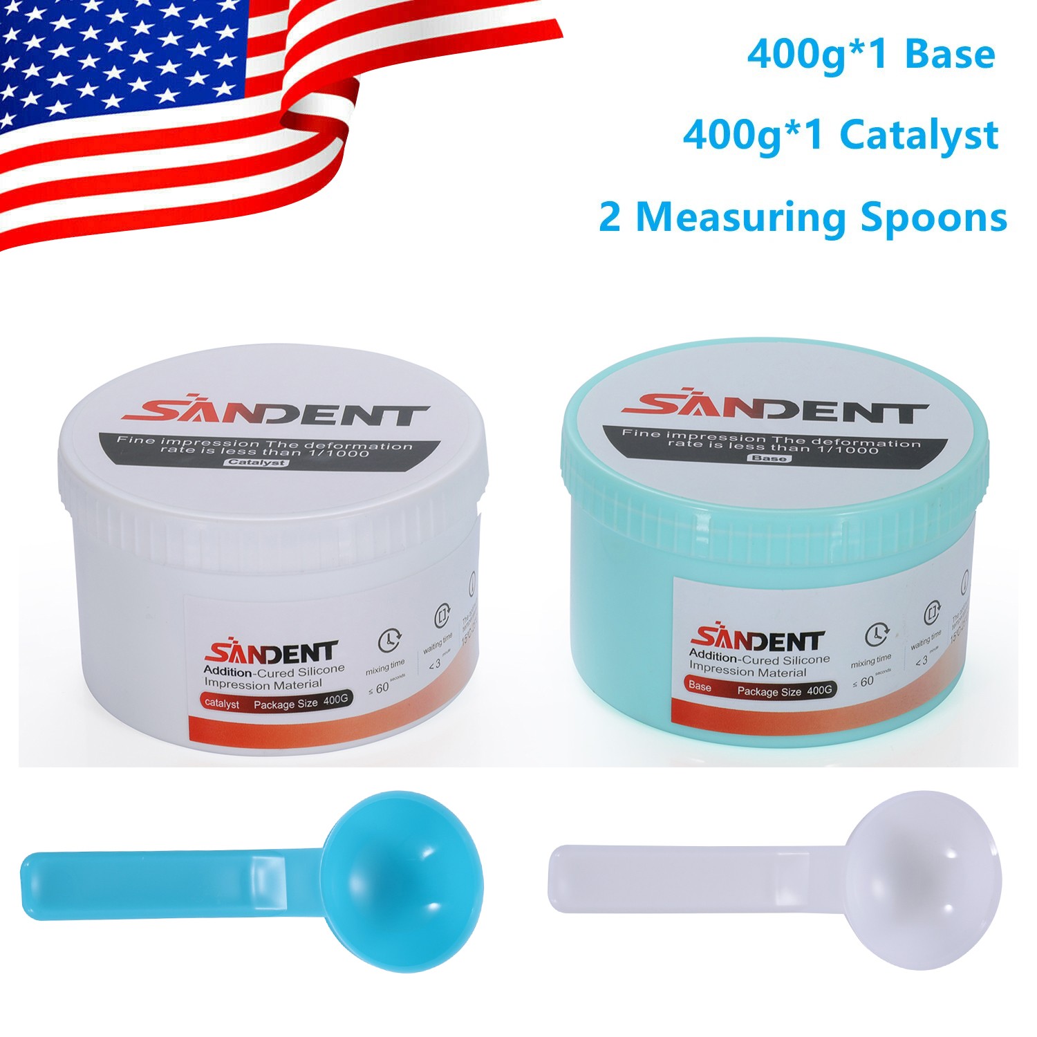 Dental Putty Regular Set PVS VPS Impression Material Silicon Base + Catalystst