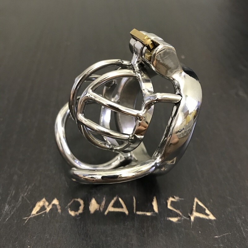 Stainless Steel Male Chastity Cage Men Metal Lock Belt Device Anti-Off Clamp 293