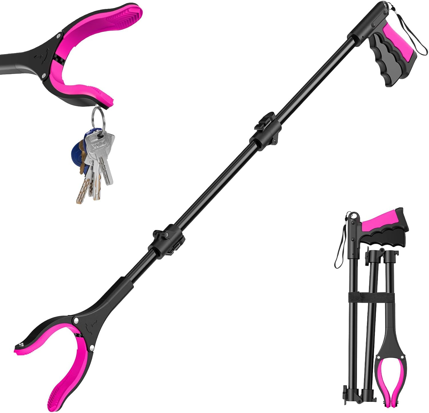 36" Grabber Reacher Tool, Foldable Reacher Grabber Pickup Tool with 360°