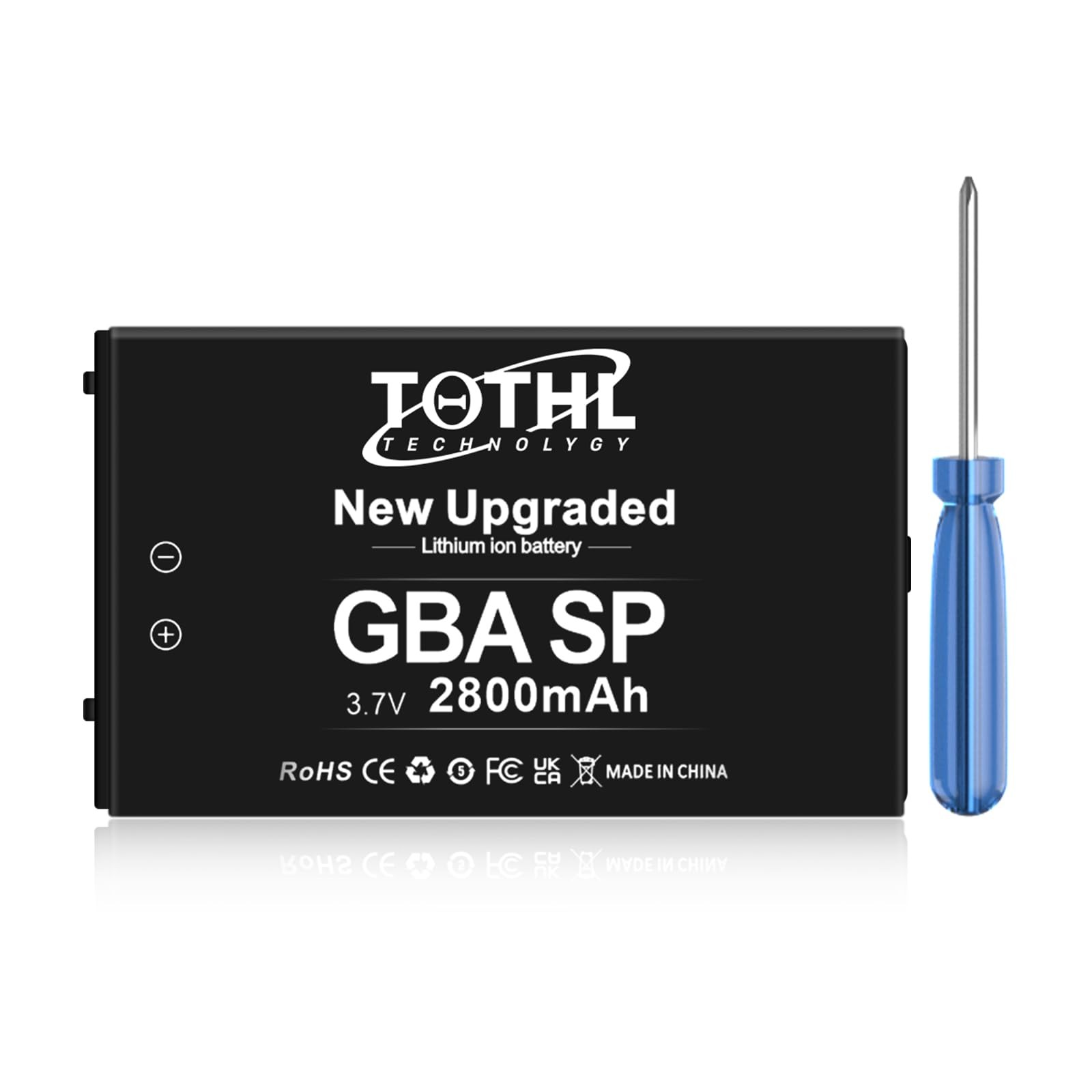 TQTHL 1-Packs GBA SP Battery, Gameboy Advance sp Battery,Upgraded black