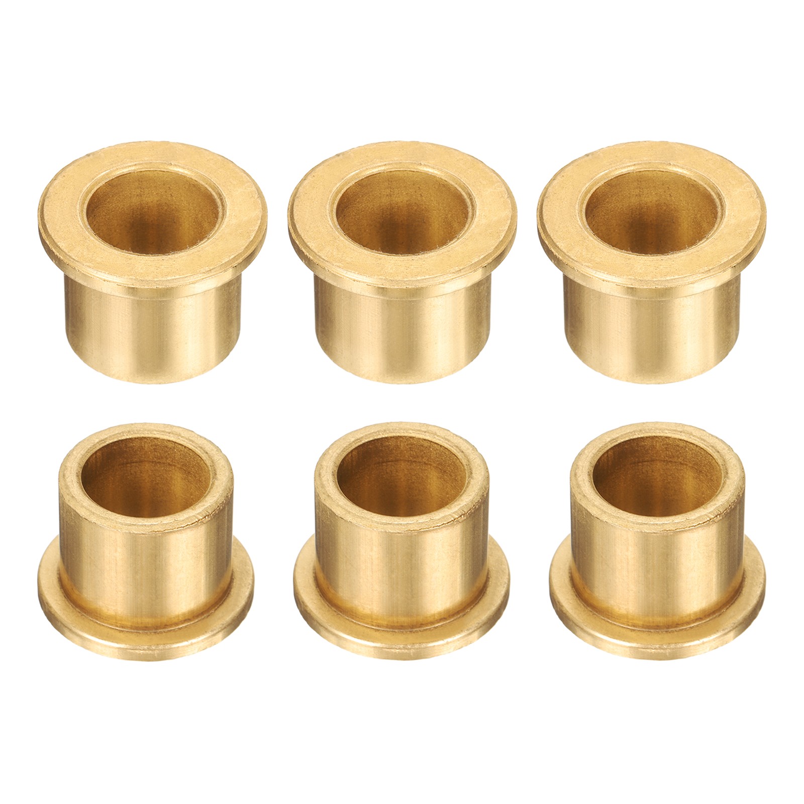 6 Pcs 16x22x20mm Flange Sleeve Bearings Self-Lubricating Sintered Bronze Bushing
