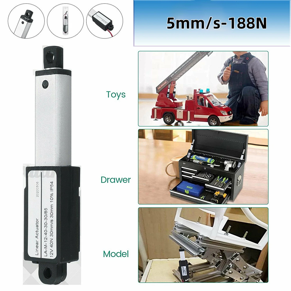 DC 12V Electric Micro Linear Actuator Mini 1.2" 2" 4" 6"Stroke Fast Speed CNC TV