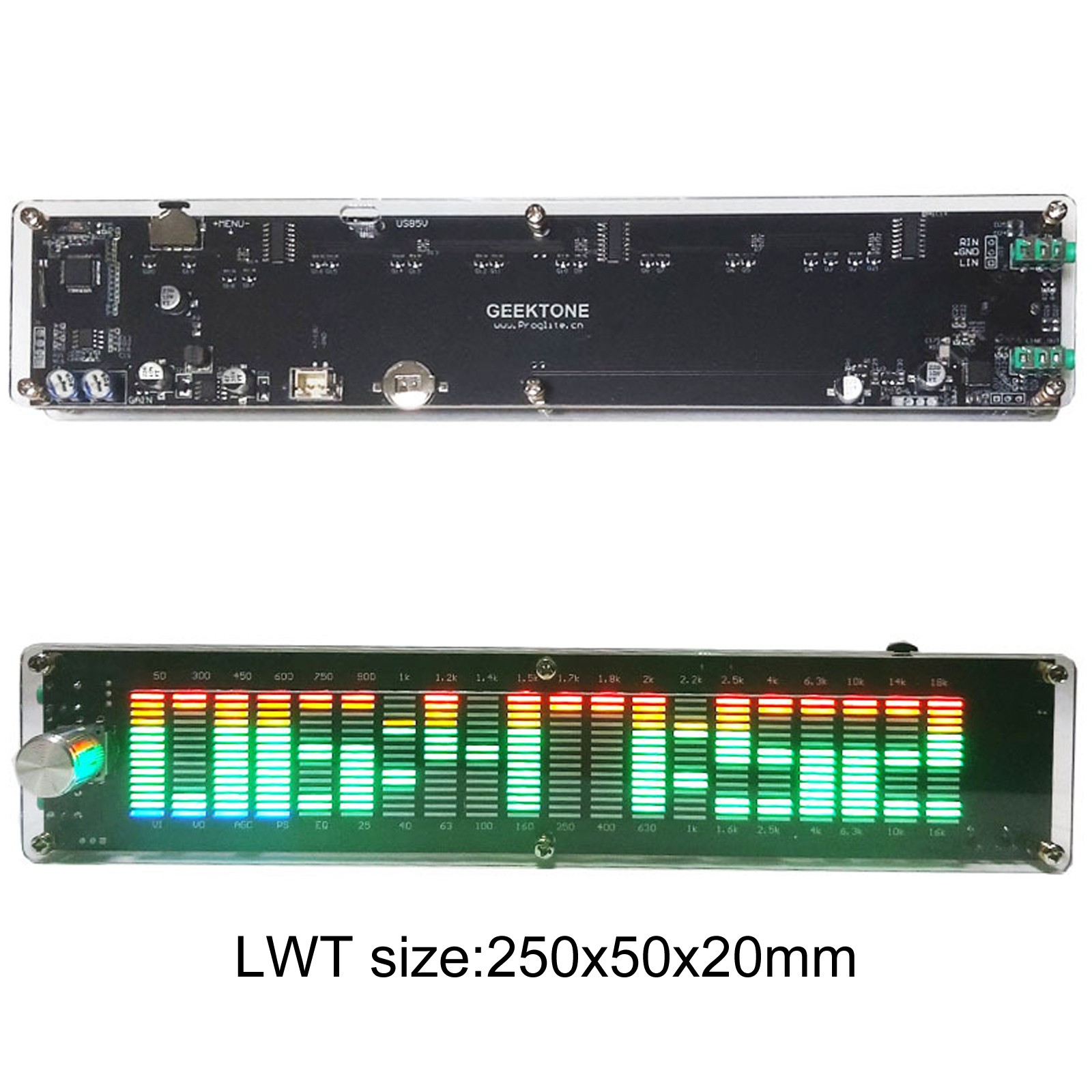 VU Meter Indicator Music Spectrum Analyzer 20 Segment 15 Level LED Display w/DSP