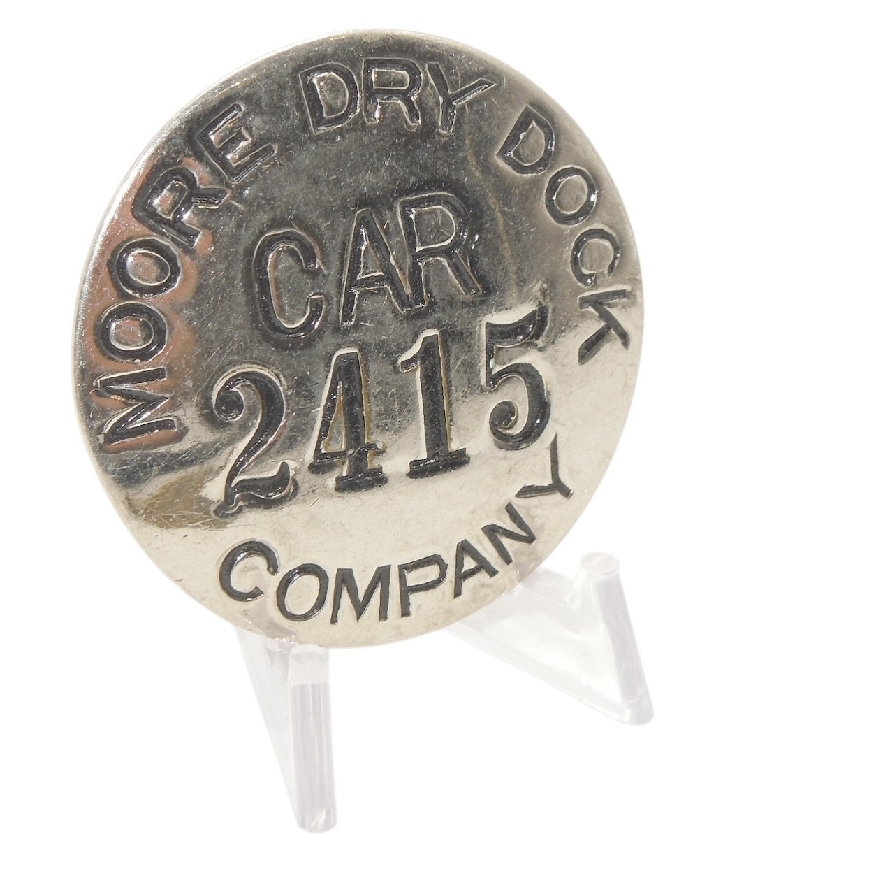 Original WWII US Military Moore Dry Dock Ship Building Worker Badge Pin CA11