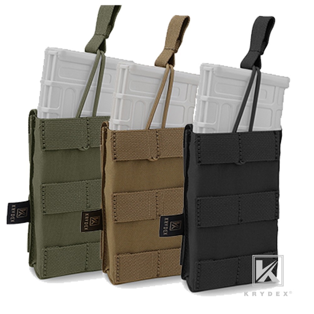 KRYDEX Single 5.56 .223 Mag Pouch Open Top Tactical Mag Carrier MOLLE Modular