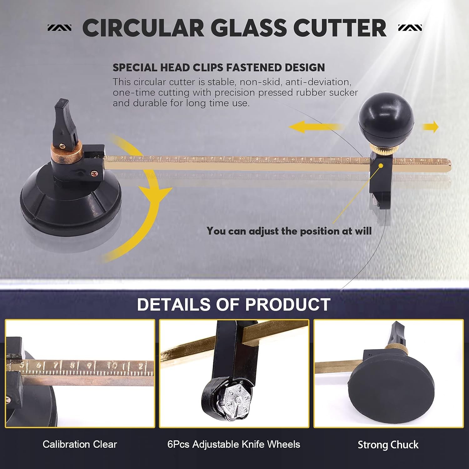 Glass Cutting Tool Set Circular Cutter and Pliers Kit