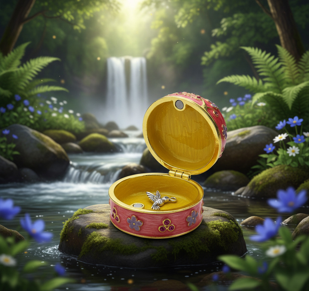Lovely Gemstone Trinket Box 47mm