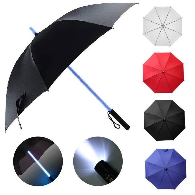 Star Wars Colorful LED Lightsaber Umbrella Flashlight Long Handle Umbrella 82cm