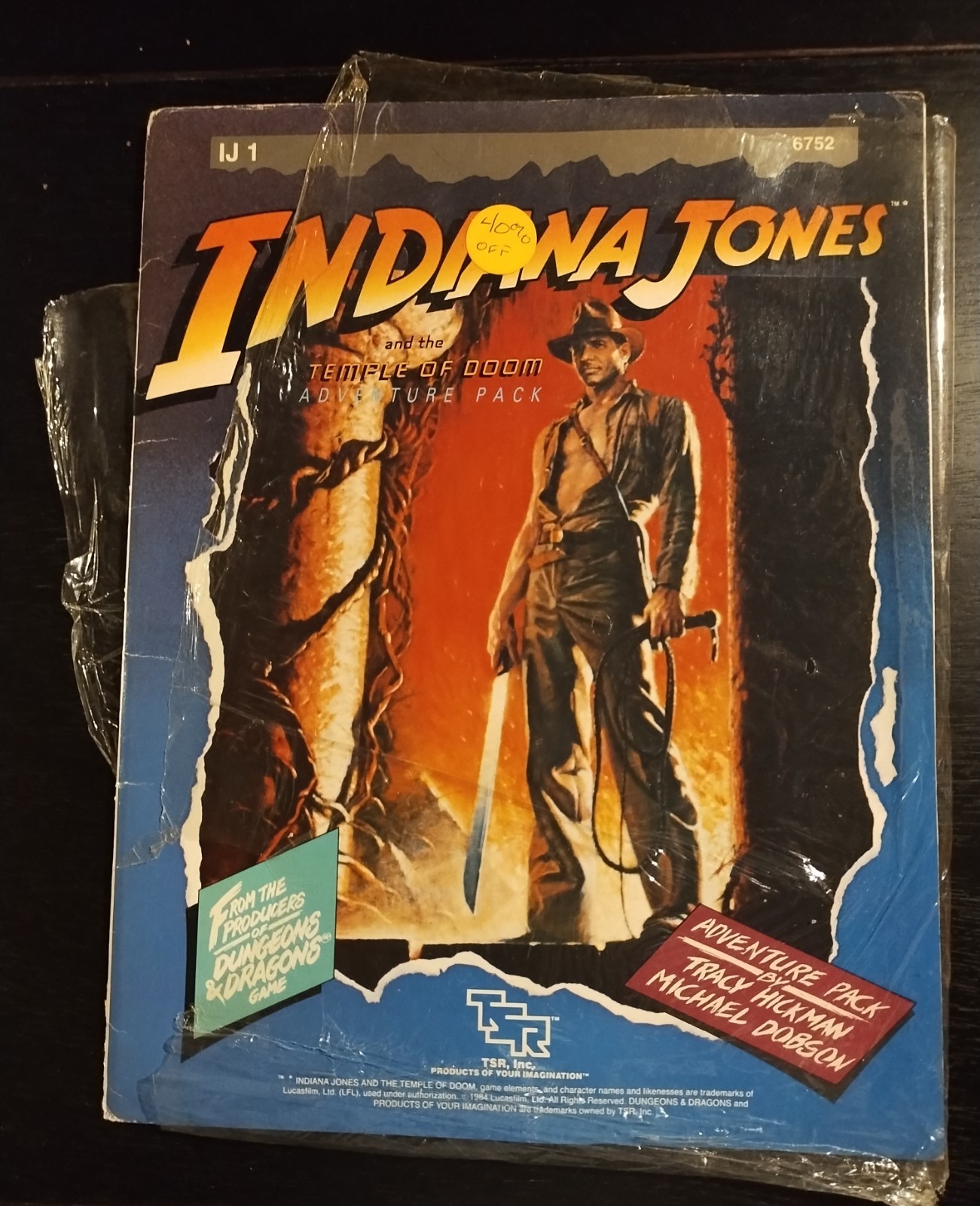 Indiana Jones And The Temple Of Doom TSR Adventure Pack IJ 1 -6752-New