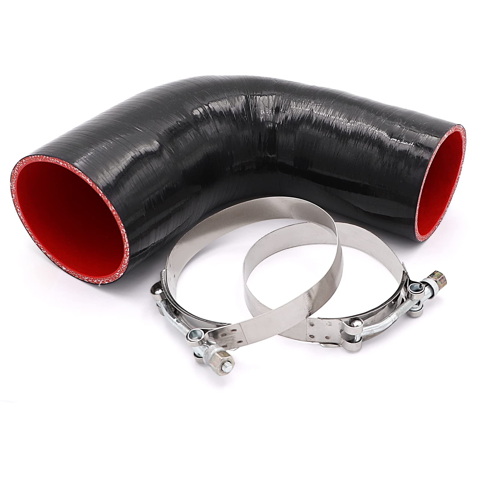 90 Degree Elbow Reducer Coupler Silicone Hose 4-Ply 3inch to 3.5-inch