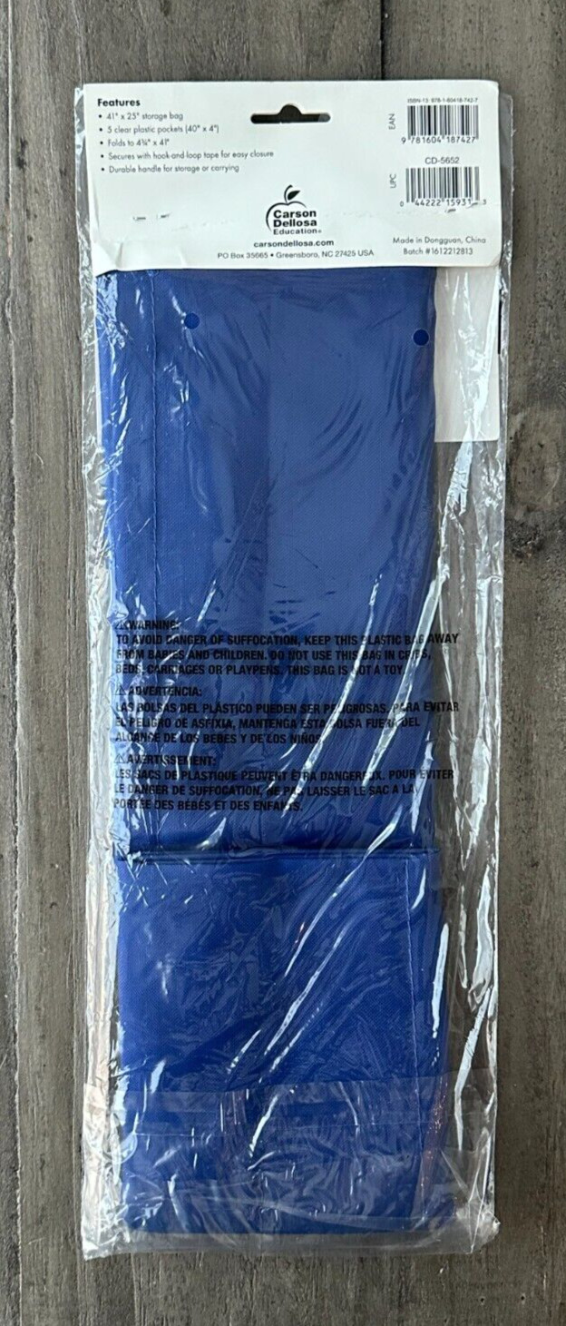Carson-Dellosa Publishing Border Storage Pocket Chart Blue 41" x 25"