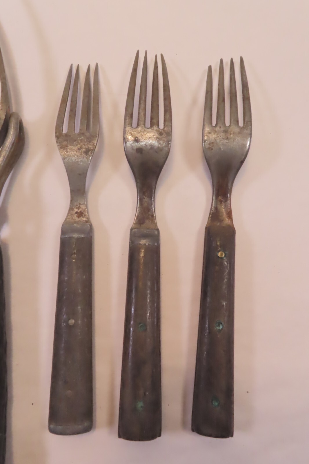 Antique Civil War Era Carving Fork and (6) Dinner Forks
