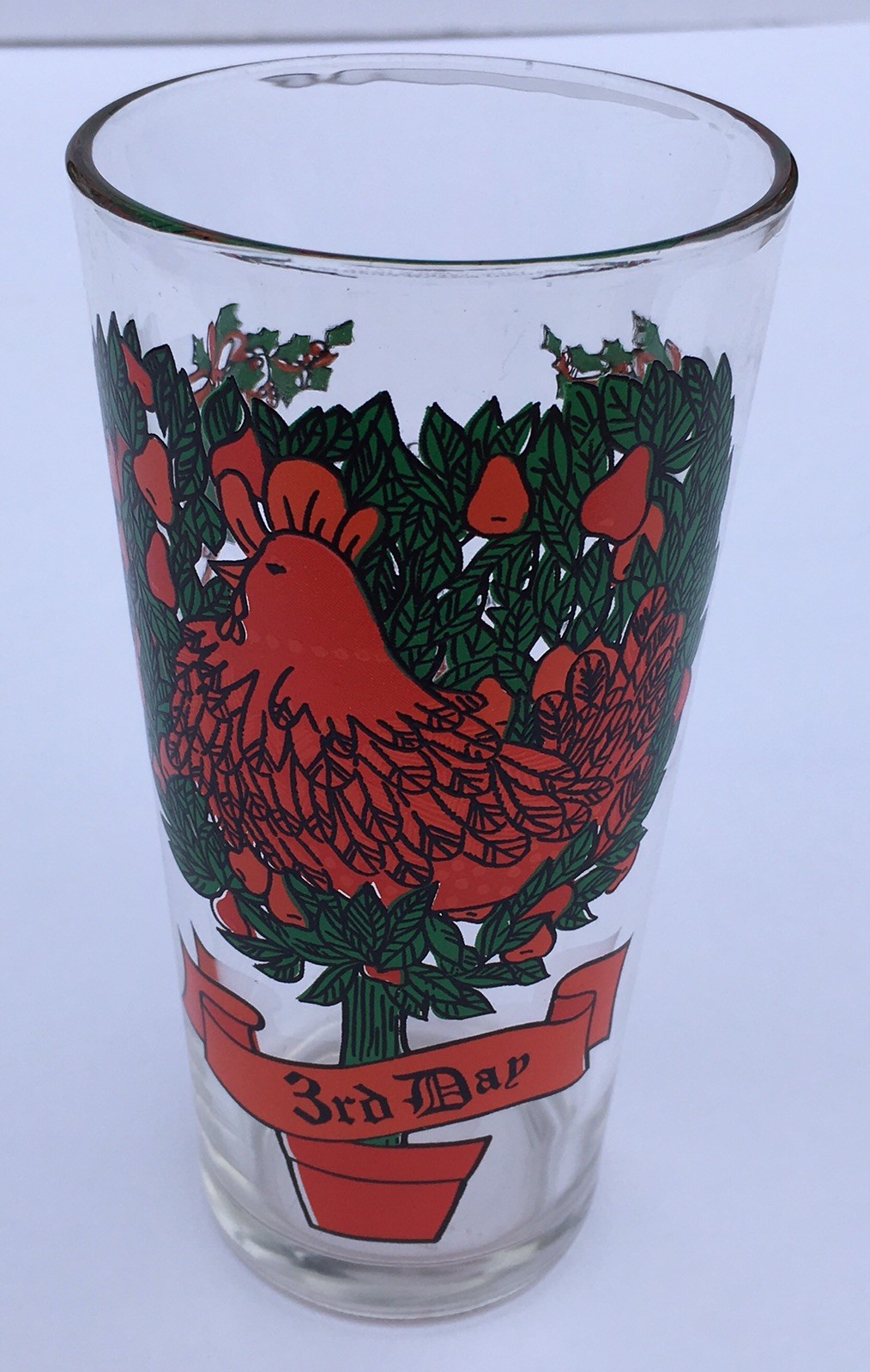 12 Days Of Christmas Replacement Drinking Glass 3rd Day Three French Hens
