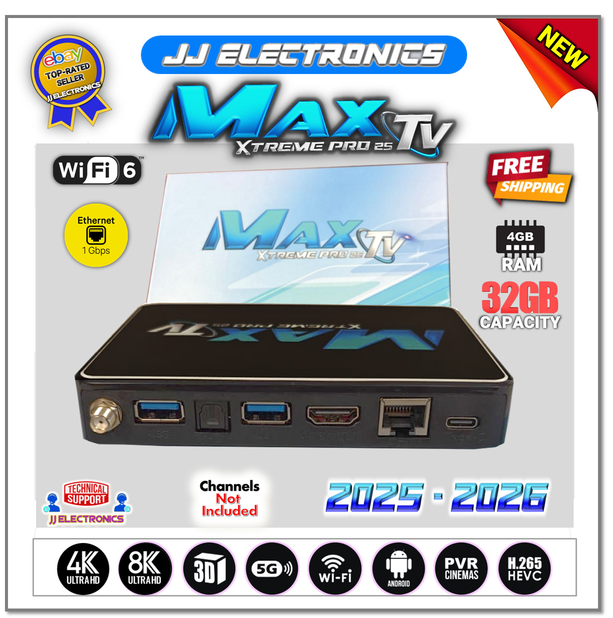 MaxTV Xtreme PRO 25 5G 8K 2025-2026 QUAD CORE 64BIT ANDROID Box MaxTV