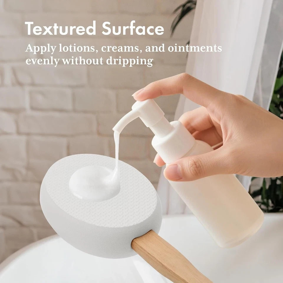 AmazerBath Lotion Applicator for Back, Feet, 4 Replacement Pads with White