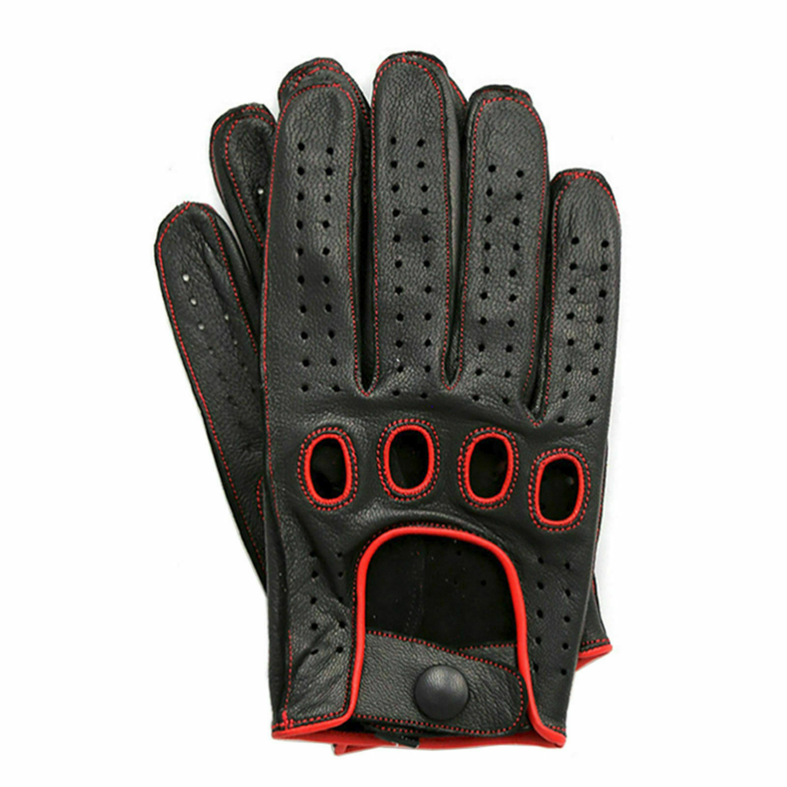 Genuine soft Leather Reverse Stitched Full-Finger Driving Gloves Fashion Classic