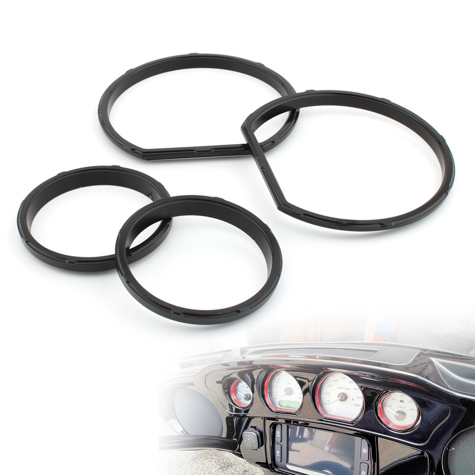 CNC Cut Instrument Board Gauge Bezel Kit Fit for Harley Electra Glide 2014-2023